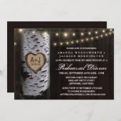 彫刻された白樺の木の結婚式前夕食の招待状 招待状 (正面/裏面)