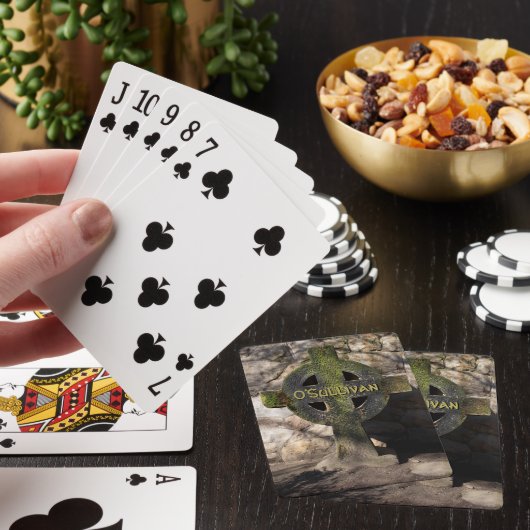 彫刻された石ケルトのクロス名前をカスタムする トランプ (インサイチュ)