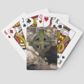 彫刻された石ケルトのクロス名前をカスタムする トランプ (裏面)