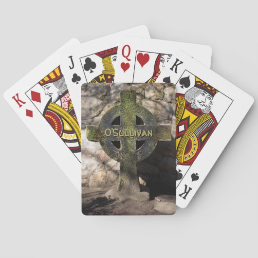 彫刻された石ケルトのクロス名前をカスタムする トランプ (裏面)