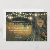 彫刻された祖父オークツリー結婚式招待状 招待状 (正面)