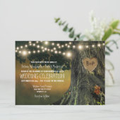 彫刻された祖父オークツリー結婚式招待状 招待状 (スタンド正面)