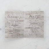 彫刻された素朴樺の木結婚の儀式 プログラム (内部)