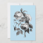 彫刻された花、鳥とフクロウ 招待状 (裏面)