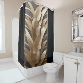 彫刻された金属のバナナの葉 ブラックシャワーカーテン シャワーカーテン (インサイチュ)
