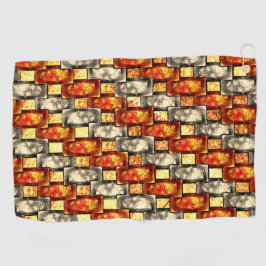 彫刻された長方形のピースはベージュと赤みを帯びた整列 ゴルフタオル