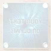 彫刻された青い星 ガラスコースター (裏面)