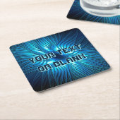 彫刻された青い星 スクエアペーパーコースター (アングル)