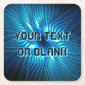 彫刻された青い星 スクエアペーパーコースター (正面)