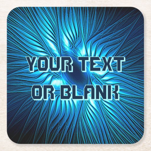 彫刻された青い星 スクエアペーパーコースター (正面)