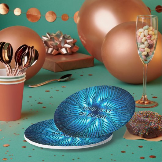 彫刻された青い星 ペーパープレート (複数)