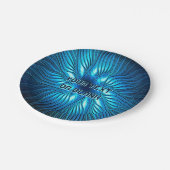 彫刻された青い星 ペーパープレート (アングル)