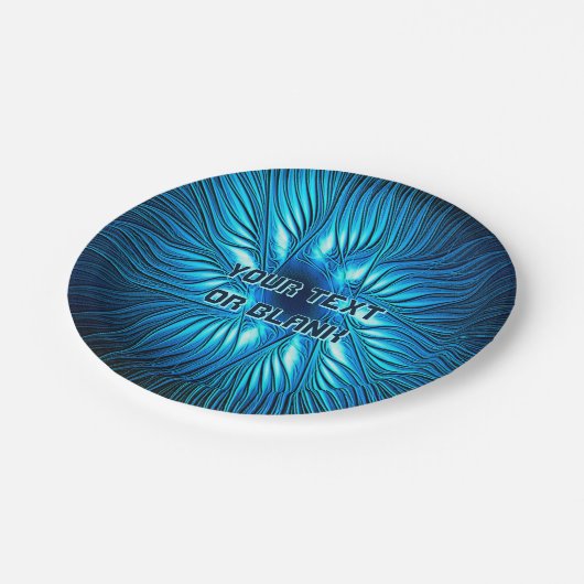 彫刻された青い星 ペーパープレート (アングル)