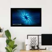 彫刻された青い星 ポスター (ホームオフィス)