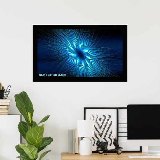 彫刻された青い星 ポスター (ホームオフィス)