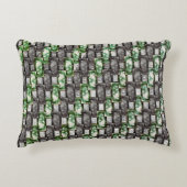 彫刻され、斑点のある灰色の緑の長方形の部分 アクセントクッション (正面)