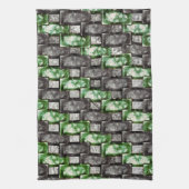 彫刻され、斑点のある灰色の緑の長方形の部分 キッチンタオル (縦)