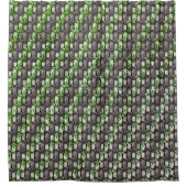 彫刻され、斑点のある灰色の緑の長方形の部分 シャワーカーテン (正面)