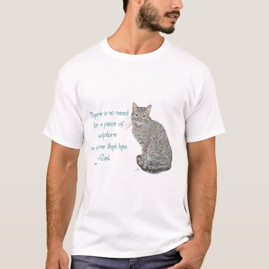 彫刻としての猫 Tシャツ (正面)