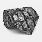 彫刻と染色された灰色の長方形のプレート ネクタイ (ロール)