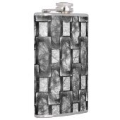 彫刻と染色された灰色の長方形のプレート フラスク (右)