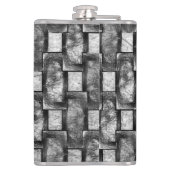 彫刻と染色された灰色の長方形のプレート フラスク (裏面)