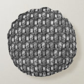 彫刻と染色された灰色の長方形のプレート ラウンドクッション (裏面)