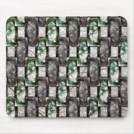 彫刻と染色された緑の灰色の長方形の部分 マウスパッド