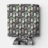 彫刻と染色された緑の灰色の長方形の部分 缶クーラー (裏面)