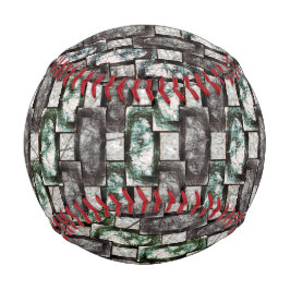 彫刻と染色された緑の灰色の長方形の部分 野球ボール