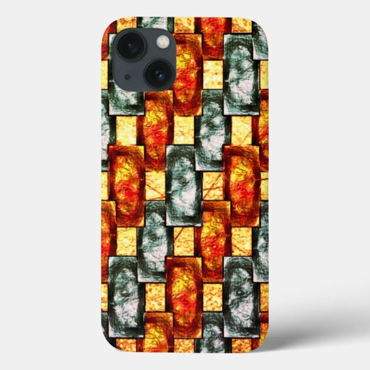 彫刻と染色された緑の赤い長方形の板 Case-Mate iPhoneケース (裏面)