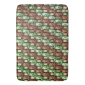 彫刻と染色された緑色の茶色の長方形の部分 バスマット (正面縦)