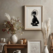 彫刻のエレガンス：前衛的なモノクロハット ポスター