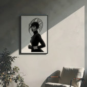 彫刻のエレガンス：前衛的なモノクロハット ポスター