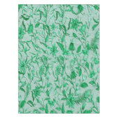 彫刻のテクスチャの背景にエメラルドグリーン テーブルクロス (正面)