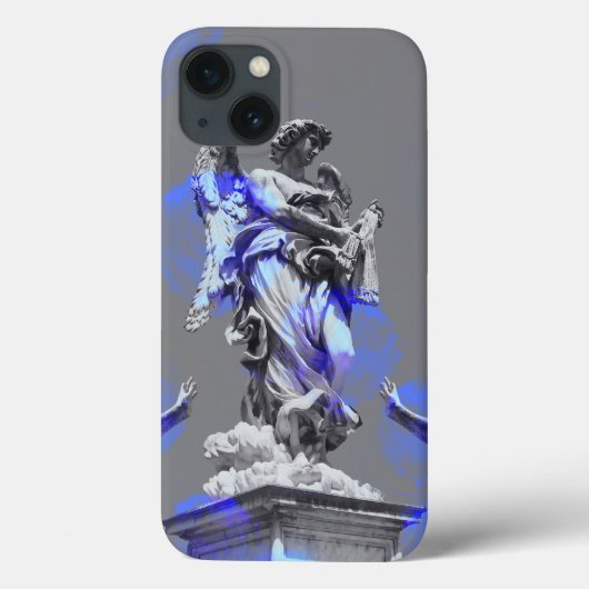 彫刻のブルーカラーブラシストロークのデジタルアート Case-Mate iPhoneケース (裏面)
