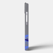 彫刻のブルーカラーブラシストロークのデジタルアート Case-Mate iPhoneケース (裏面 / 左)