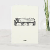 彫刻の少年と公園の古い噴水 カード (裏面)