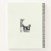 彫刻の少年と公園の古い噴水 ノートブック (裏面)