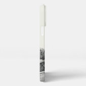 彫刻の少年と公園の古い噴水 iPhoneケース (右側面)