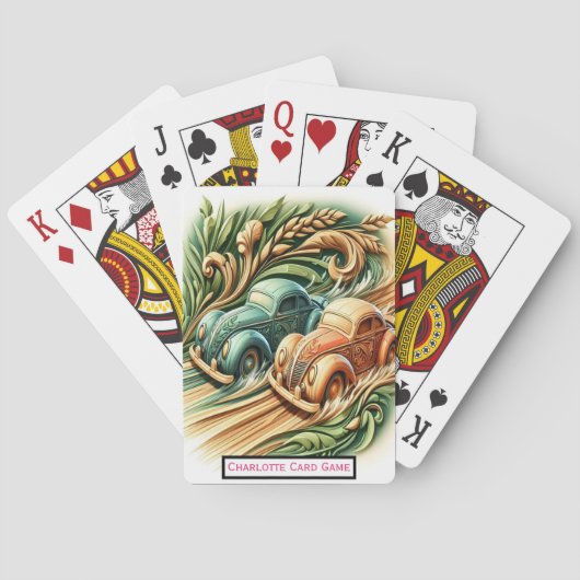 彫刻を介して自然モノグラム子供の試合 トランプ (裏面)