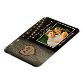 彫刻イニシャルオールドオークツリー結婚式の日付を保存 マグネット (左側)