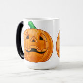 彫刻オレンジカボチャ詳細ハロウィーン モーフィングマグカップ (正面左)