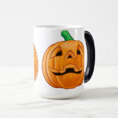 彫刻オレンジカボチャ詳細ハロウィーン モーフィングマグカップ (正面右)