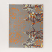 彫刻カッコいいとオレンジの円のコラージュ ジグソーパズル (縦)