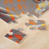 彫刻カッコいいとオレンジの円のコラージュ ジグソーパズル (側面)