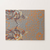 彫刻カッコいいとオレンジの円のコラージュ ジグソーパズル (横)