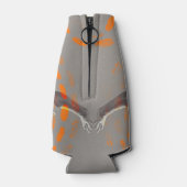 彫刻カッコいいとオレンジの円のコラージュ ボトルクーラー (裏面)