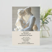 彫刻カップル結婚式招待状 招待状 (スタンド正面)