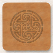彫刻ケルト結び目模様フーレザーテーブルデコ結婚ールズ コースター (正面)